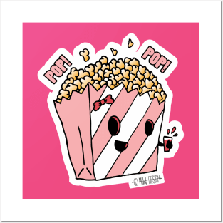 Cute little kawaii otaku japanese anime popcorn candy cinema cool shirt Posters and Art